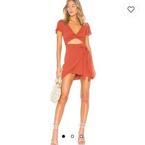 Majorelle Terracotta Evelyn dress with cute tie detail. On revolve Now for $178